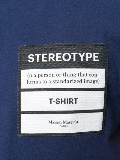 Shop Maison Margiela Stereotype Patch T-shirt In Blue