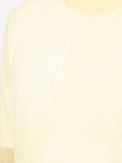 Shop Marni Sheer Knit Sweater In Yellow