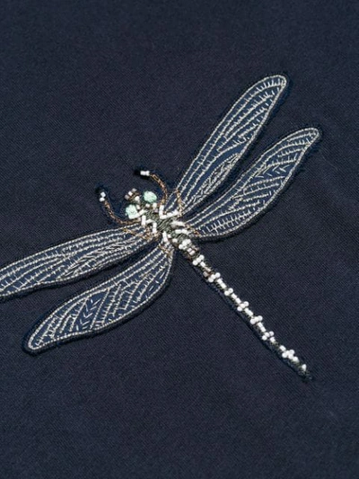 Shop Valentino Dragonfly Embroidered T-shirt - Blue