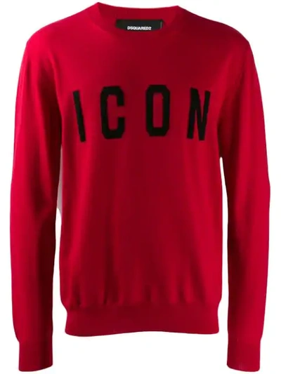 Shop Dsquared2 Icon Jumper In Red
