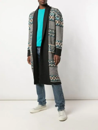 Shop Alanui Abstract Pattern Wool Coat In Multicolour