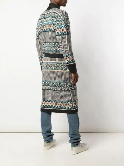 Shop Alanui Abstract Pattern Wool Coat In Multicolour