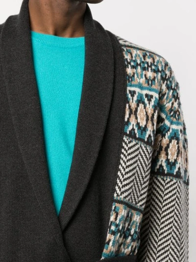 Shop Alanui Abstract Pattern Wool Coat In Multicolour