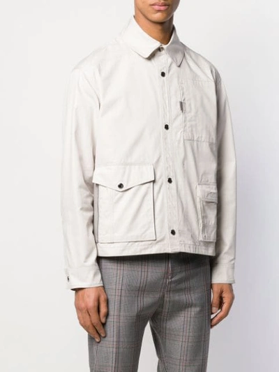 Shop Lanvin Double Pocket Shirt Jacket In White