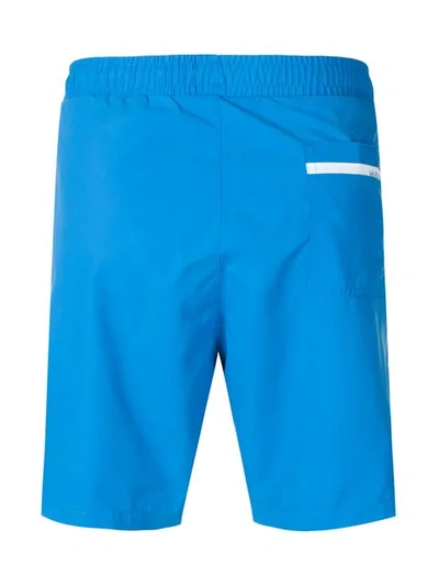 Shop Hugo Boss Side Logo Swim Shorts In Blue