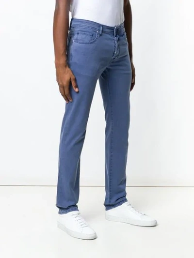 Shop Jacob Cohen Slim Fit Trousers In Blue