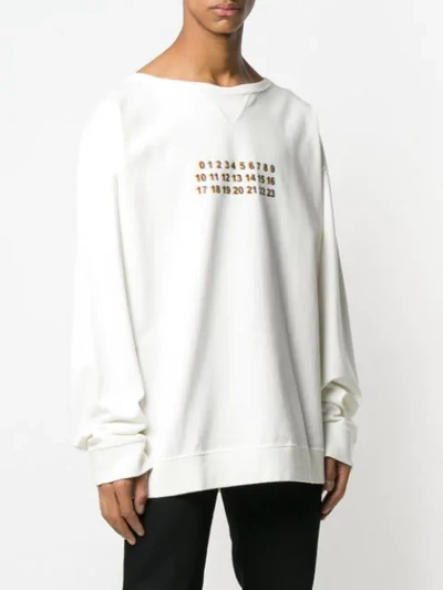 Shop Maison Margiela Number Print Sweatshirt In Neutrals