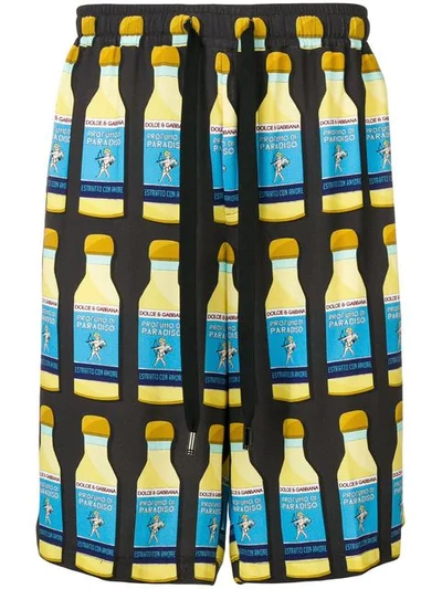 Shop Dolce & Gabbana Bottle Print Shorts In Hjy56 Grigio