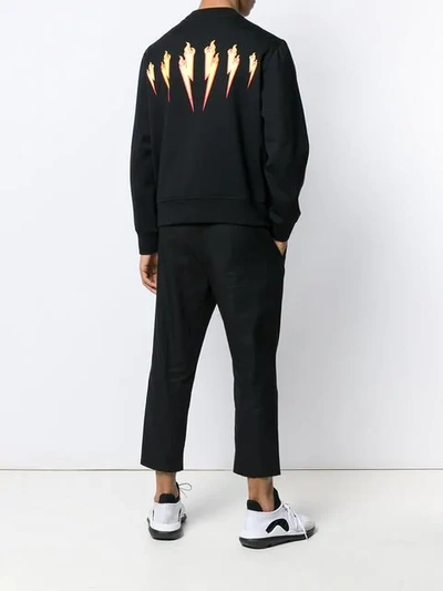 Shop Neil Barrett Flaming Bolt Sweatshirt In Black
