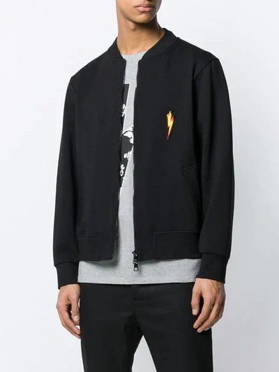 Shop Neil Barrett Flaming Bolt Sweatshirt In Black