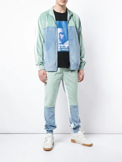God's Masterful Children Velvet Retro Sports Jacket In Green