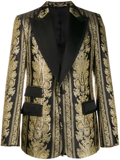 Shop Dolce & Gabbana Smoking-jacke Mit Jacquardmuster In Black
