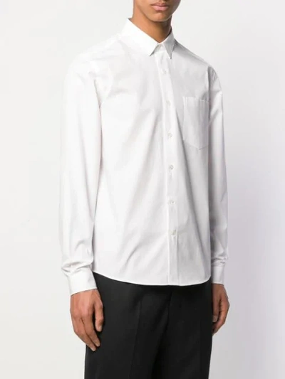 Shop Ami Alexandre Mattiussi Classic Collar Shirt With Chest Pocket In White