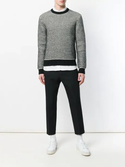 Shop Ami Alexandre Mattiussi Crewneck Birdseye Stitch Sweater In Black