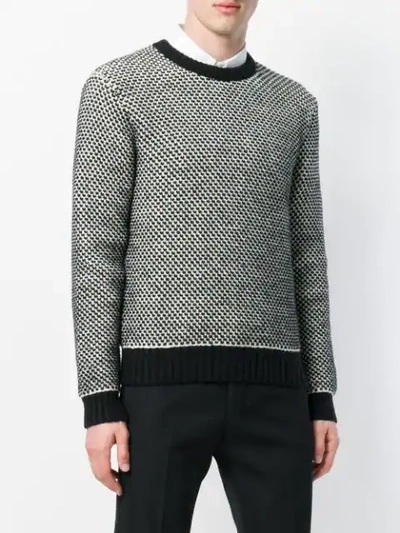 Shop Ami Alexandre Mattiussi Crewneck Birdseye Stitch Sweater In Black