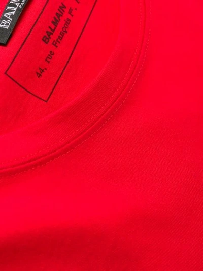 Shop Balmain Logo Print T-shirt In Red