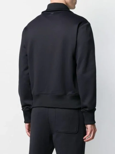 Shop Ami Alexandre Mattiussi Zipped Sweatshirt With High Collar And Ami Heart Patch In Black