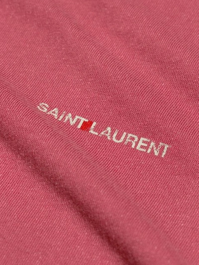 Shop Saint Laurent Logo Print T-shirt In Pink