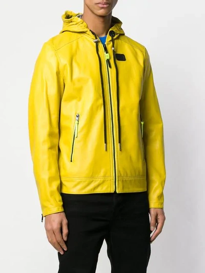 Shop Diesel Hooded Jacket In Yellow