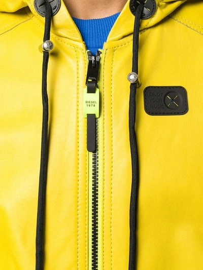 Shop Diesel Hooded Jacket In Yellow