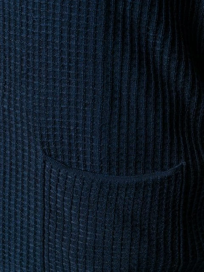 ROBERTO COLLINA 纹理针织西装夹克开衫 - 蓝色