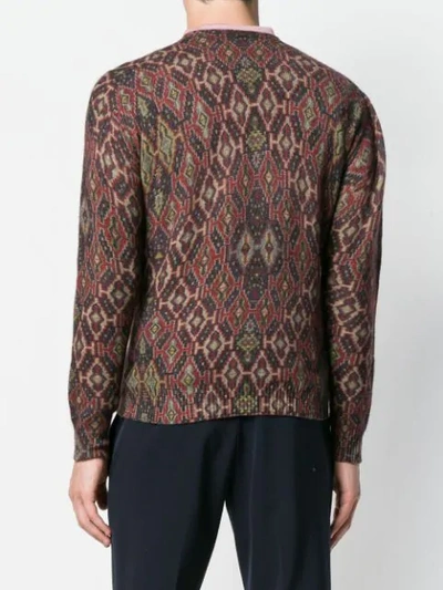 Shop Etro Patterned Knit Sweater - Red