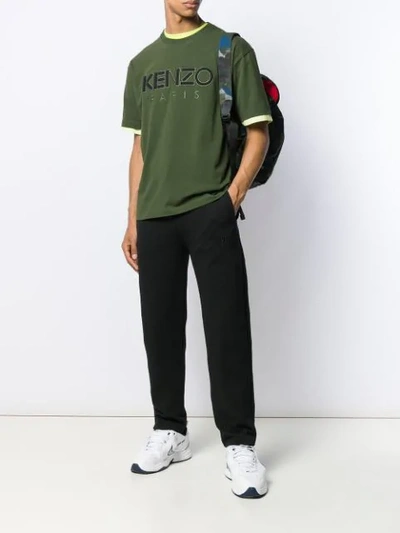 Shop Kenzo Textured Jogging Trousers In Black