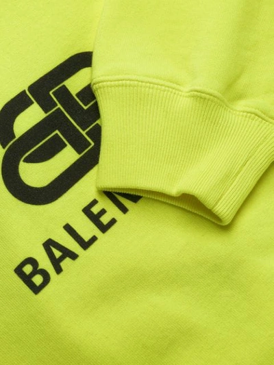 Shop Balenciaga Bb Logo Hoodie In Yellow