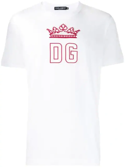 Shop Dolce & Gabbana Dg/crown Patch T-shirt In White