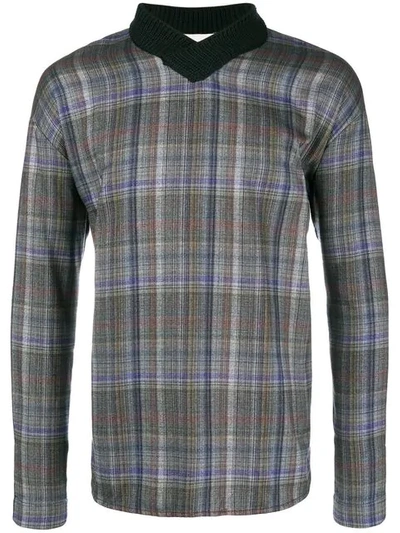 Shop Stephan Schneider Check Jersey Sweater In Blue