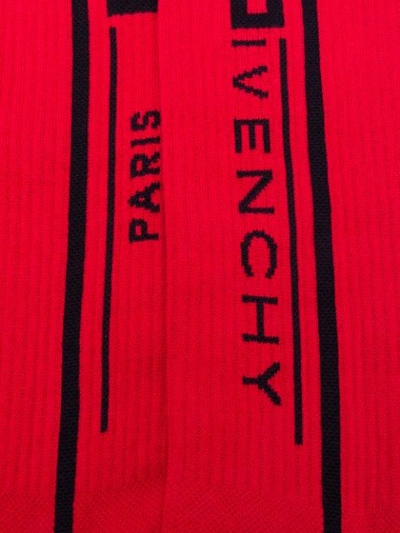 Shop Givenchy Logo Socks In Red