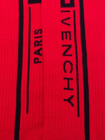 Givenchy Red Logo-intarsia Cotton-blend Socks