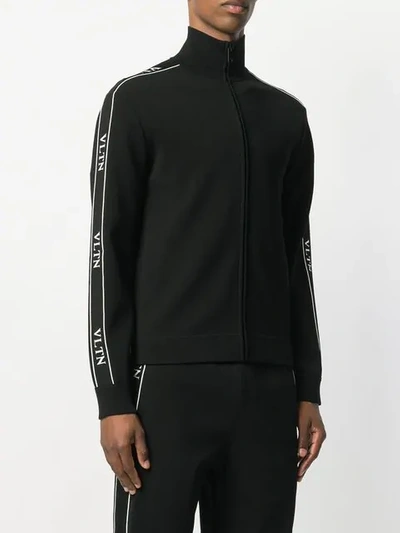 Shop Valentino Vltn Sweatjacket In Black