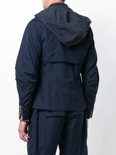 Shop Thom Browne Articulated Hooded Sport Coat In 415 Navy