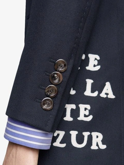 Shop Gucci Appliqué Twill Jacket In 4015 Blue