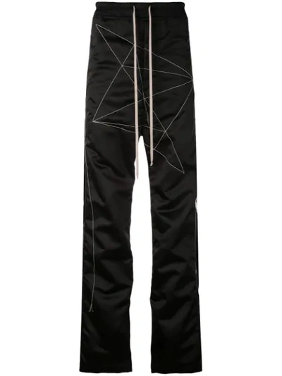 Shop Rick Owens Contrast Stitch Trousers In Black