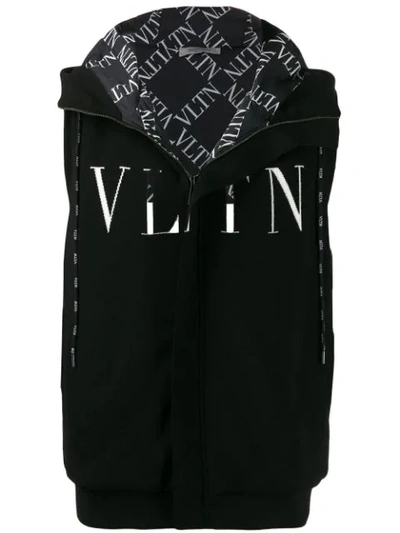 Shop Valentino Vltn Print Gilet In Black