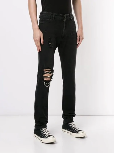 Shop Alchemist Ripped Slim-fit Jeans In Black
