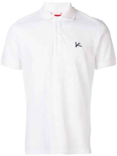 Shop Isaia Chest Logo Polo Shirt In White