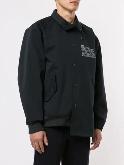 Shop Kolor Asymmetric Bomber Jacket In Black