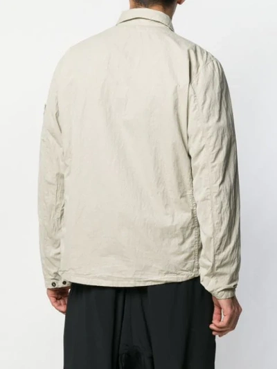 Shop Stone Island Crinkle-styled Shrt Jacket In Brown