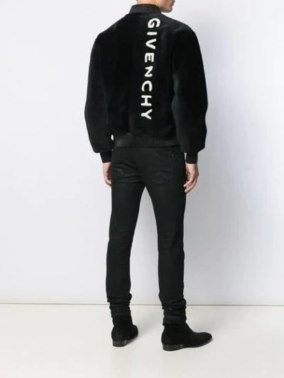 Shop Givenchy Back Logo Bomber Jacket In Black