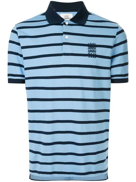 blue striped polo shirt