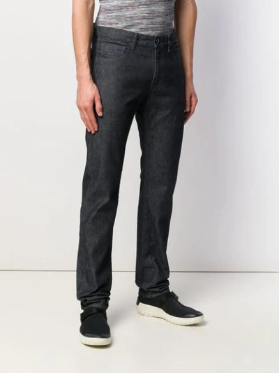 Shop Giorgio Armani Five Pocket Trousers In Blue
