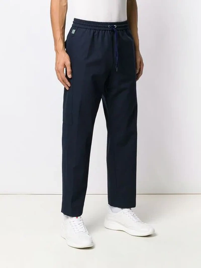 Shop Kenzo Cargo Pocket Track Pants In Blue