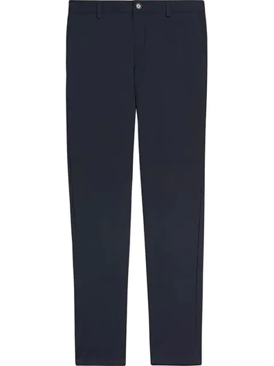 Shop Burberry Slim Fit Cotton Chinos In Blue