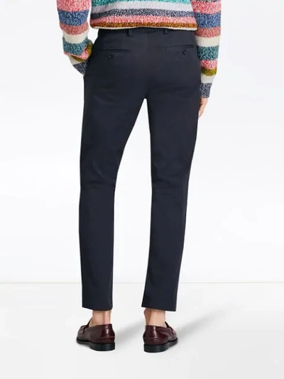 Shop Burberry Slim Fit Cotton Chinos In Blue