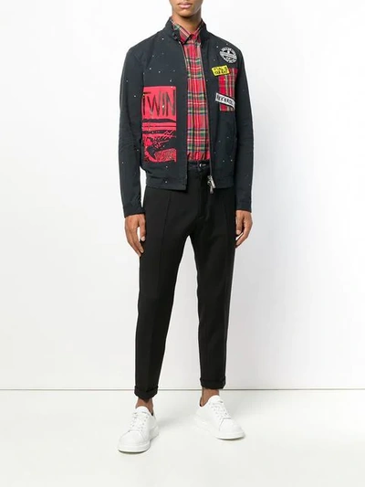 DSQUARED2 补丁设计夹克 - 黑色