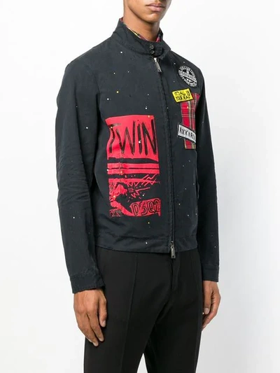 DSQUARED2 补丁设计夹克 - 黑色