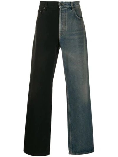 Shop Balenciaga Two-toned Flared Jeans In Blinde
